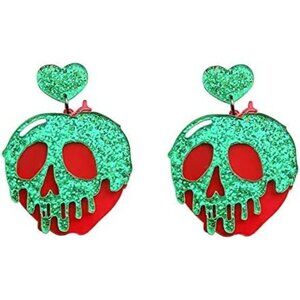 Women's Poison Apple Snow White Witches Cute Halloween Plastic Cosplay Earrings